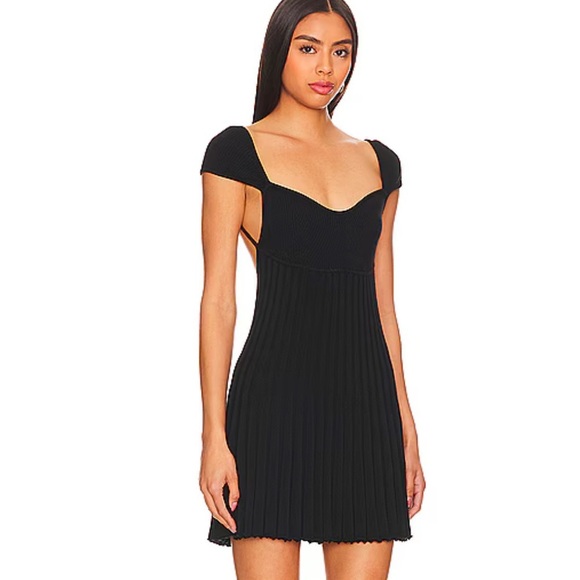 🌻NEW w.tags FREE PEOPLE Black Cherie Mini Dress Size Medium - Picture 3 of 13